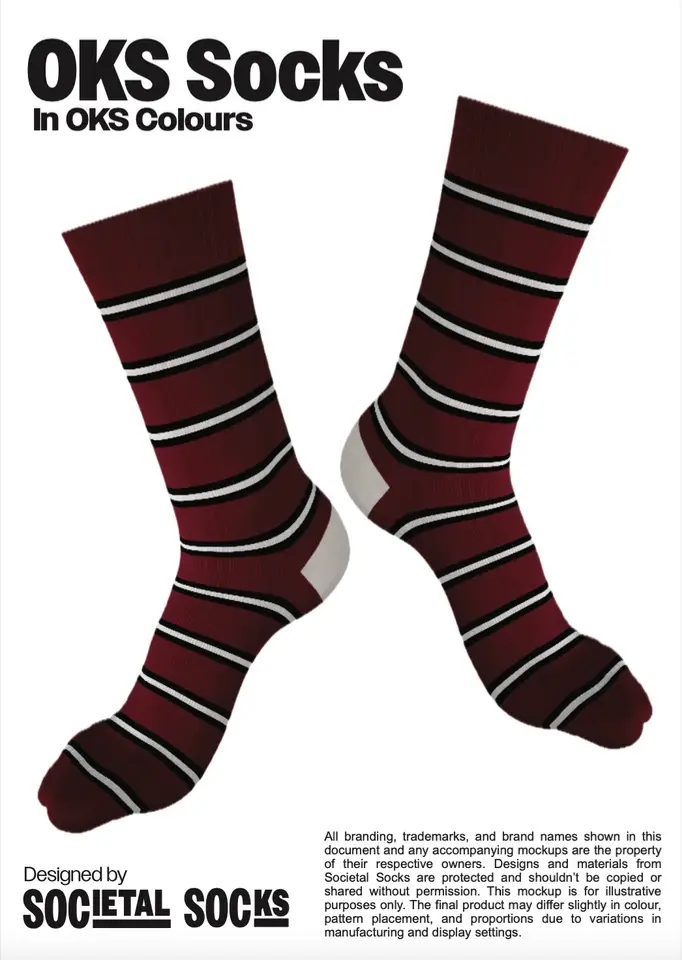 Socks made for OKS Association
