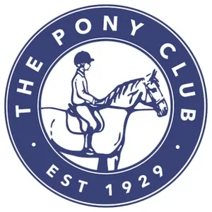 The Pony Club logo: a circular navy badge with a rider on a horse at its centre, lettered 'The Pony Club' and 'Est 1929' around the rim.